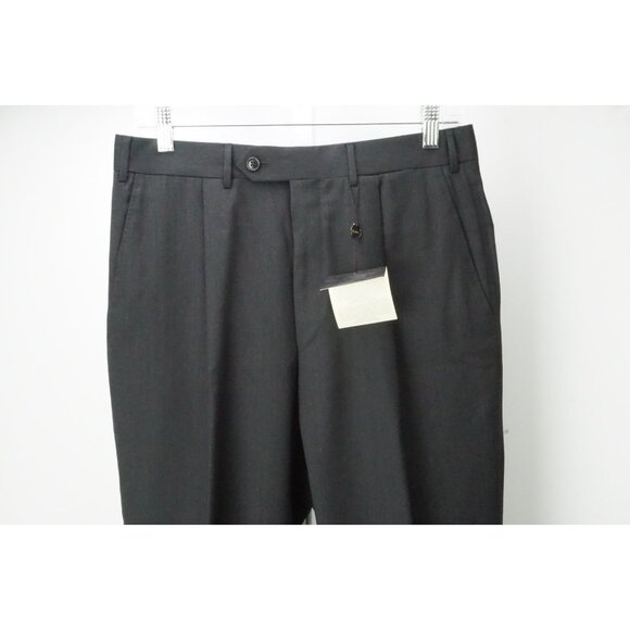 Corneliani Master Dark Gray 100% Wool Mens Dress Pants Trousers Sz 46 EU NEW